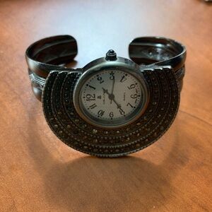 Black Cuff Bracelet Watch